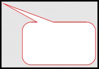 Etiketten Spruchblaseform mit runden Ecken