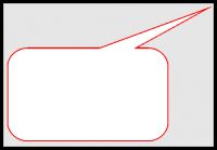 Etiketten Spruchblaseform mit runden Ecken