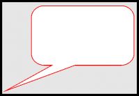 Etiketten Spruchblaseform mit runden Ecken
