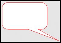 Etiketten Spruchblaseform mit runden Ecken