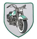 Patchetiketten Wappen mit  Stickrand, zum Aufnähen